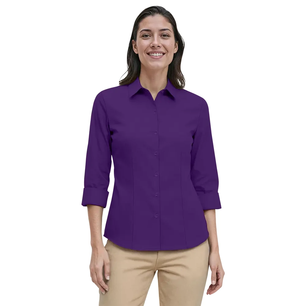 Ladies' 3/4 Sleeve Fine Line Twill Shirt 1