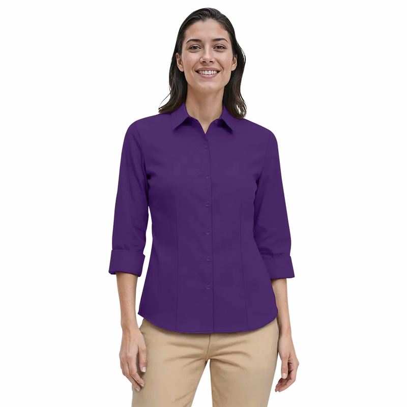 Ladies' 3/4 Sleeve Fine Line Twill Shirt