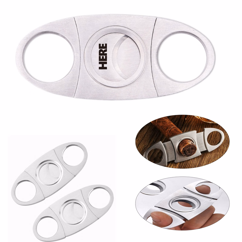 Portable Cigar Cutter with Double Stainless Steel Blades