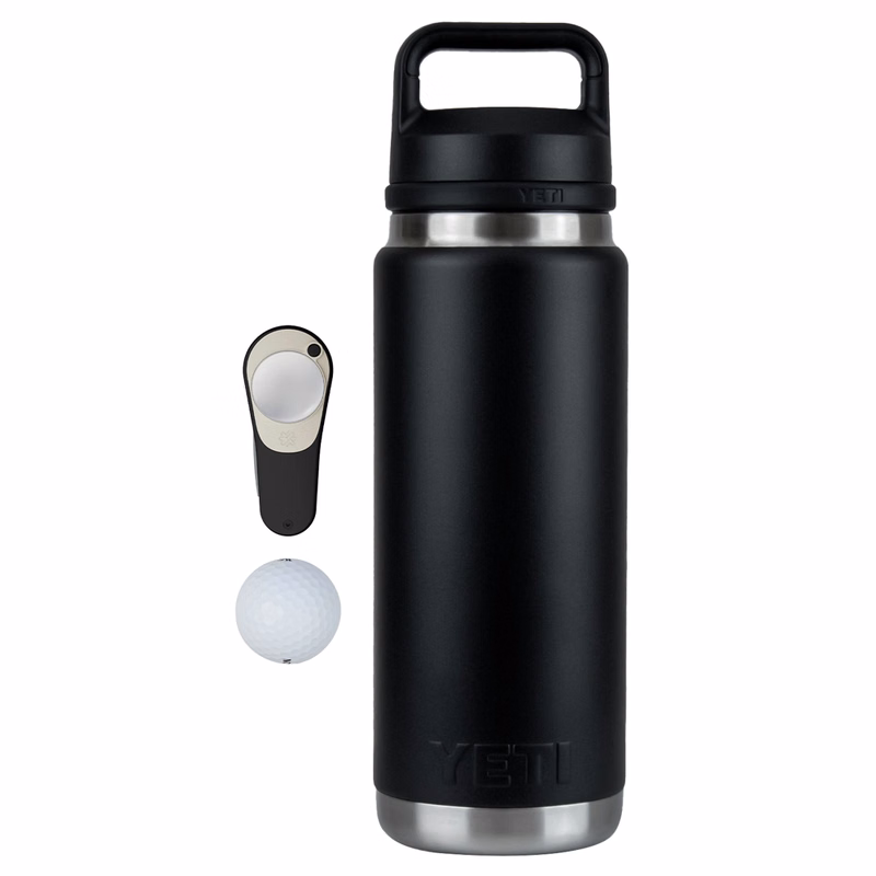 26 Oz YETI® SS Water Bottle, Srixon® Golf Balls & Pitchfix® Icon Divot Tool Gift Set