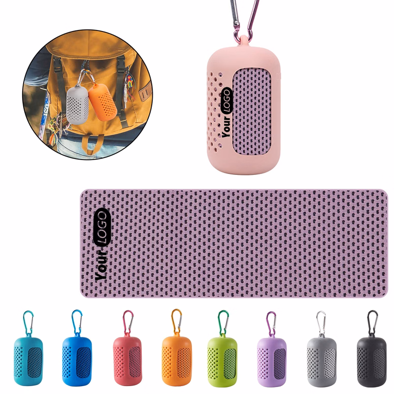 Compact Silicone Cooling Towel Set for Outdoor Use