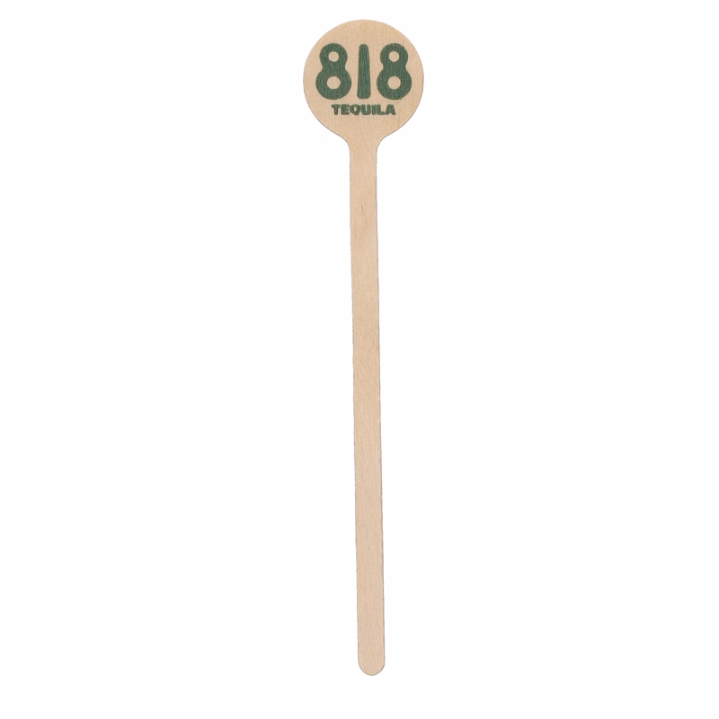 Wood Drink Stirrer 6.000" Round Tradition Print