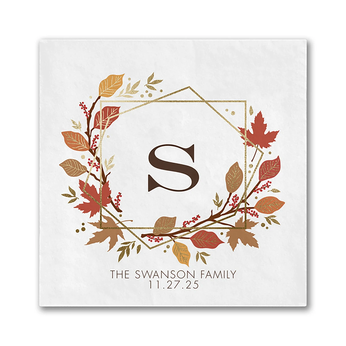 Geometric Thanksgiving Luncheon Ooh La Color Napkin 1