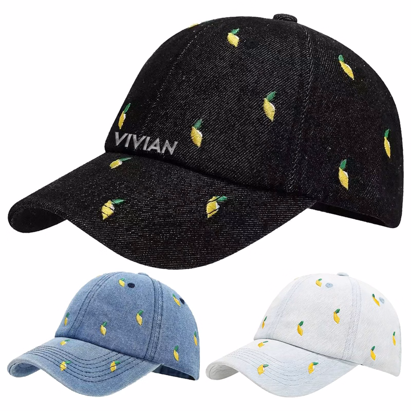Denim Embroidered Baseball Cap