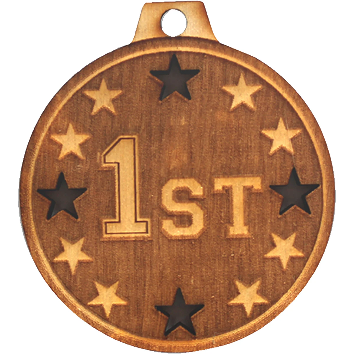 Wood Medals: 3 1/2" W x 3 1/2" H 1