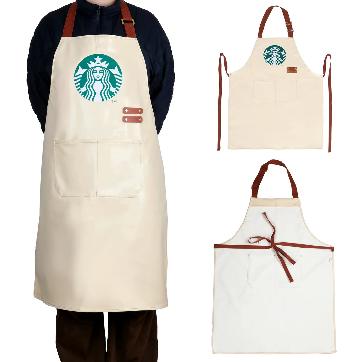 Full Color Heat Transfer Premium Water and Oil Repellent PU Leather Apron 1