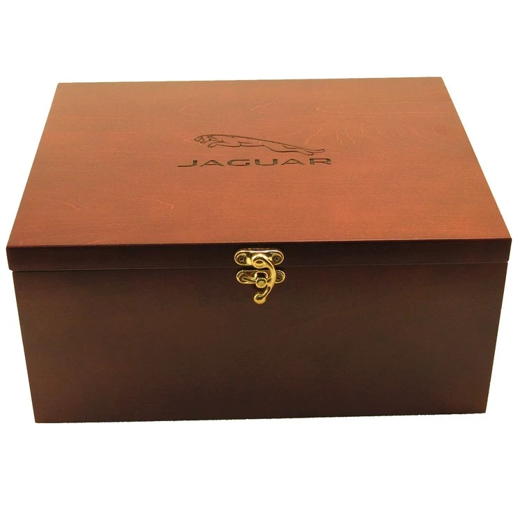 Wood Latched Box, 11.6" x 9.18" x 5.38" 1