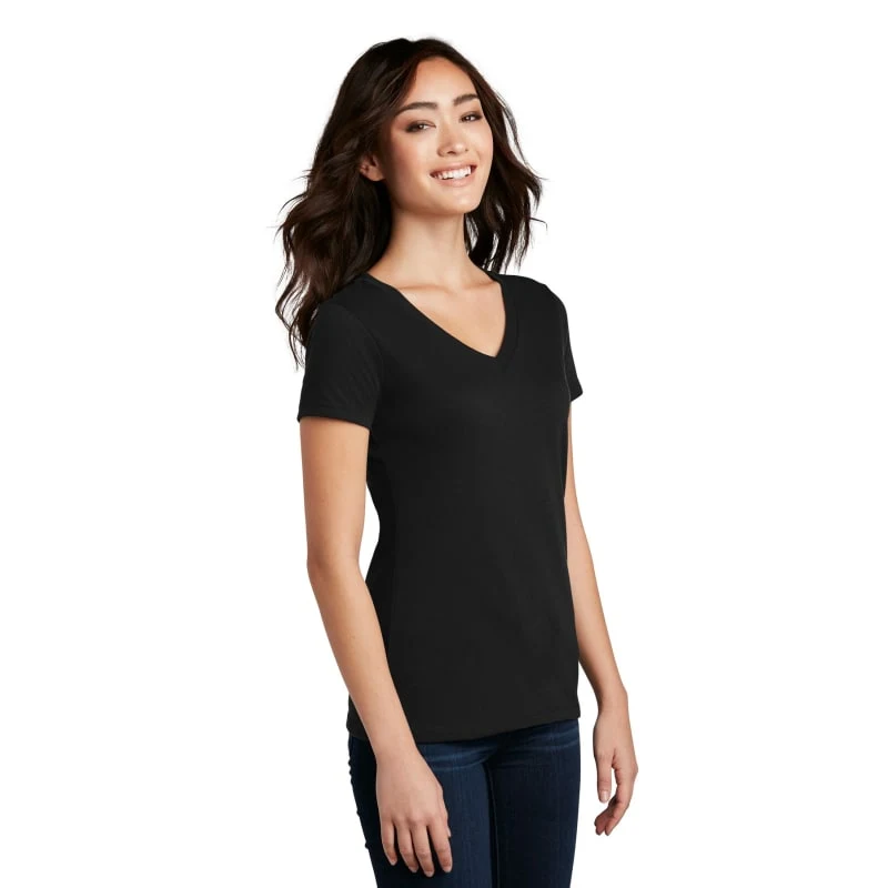 District Women's Perfect Blend CVC V-Neck Tee. 1