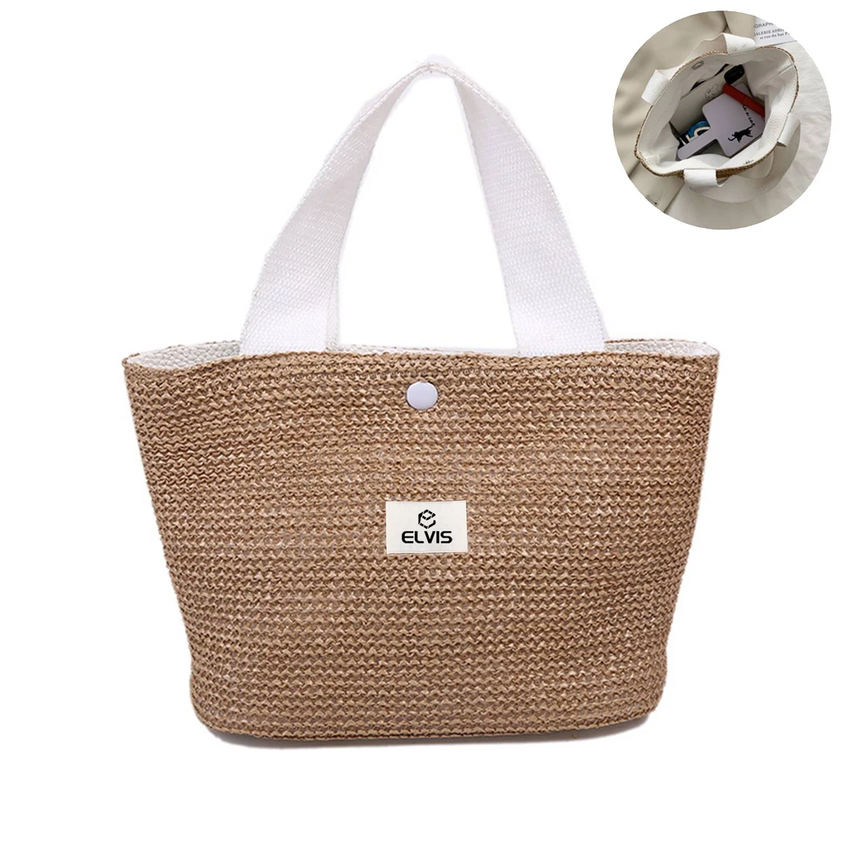 Retro Fashion Woven Straw Handbag 1