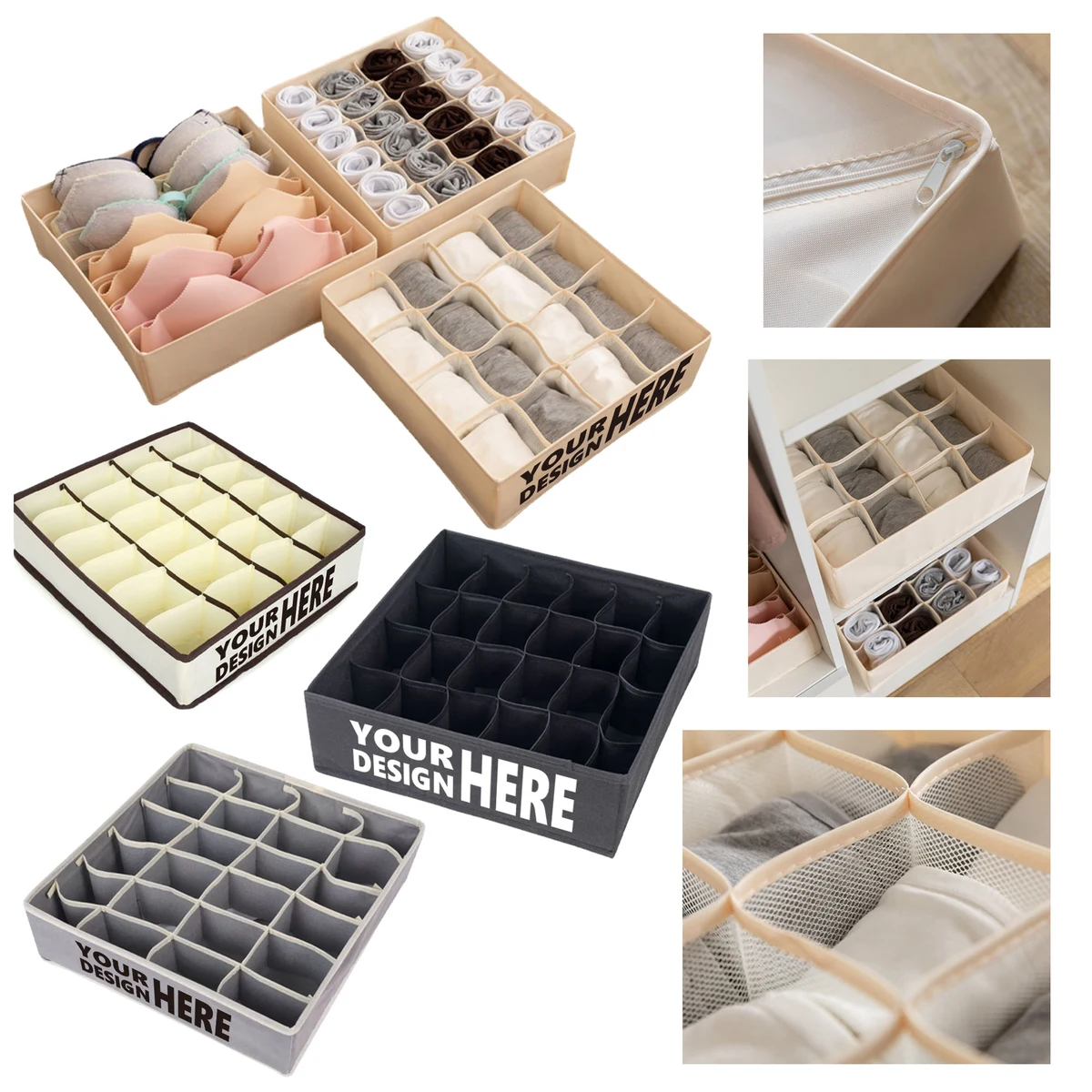 Grid-Shaped Lingerie Storage Box 1