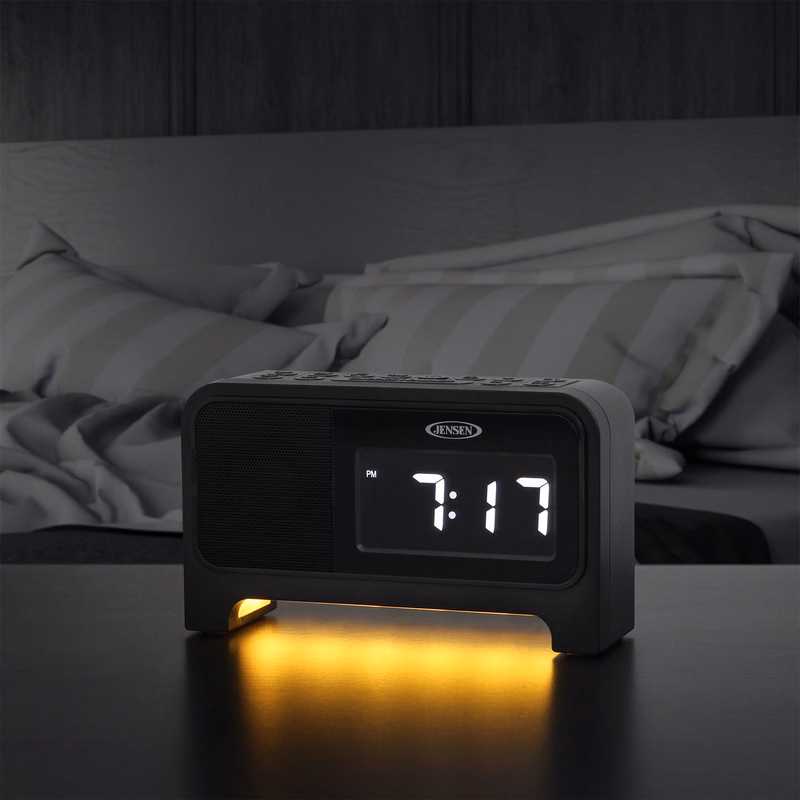 Digital Dual Alarm Soothing Sounds Clock Radio with Night Light