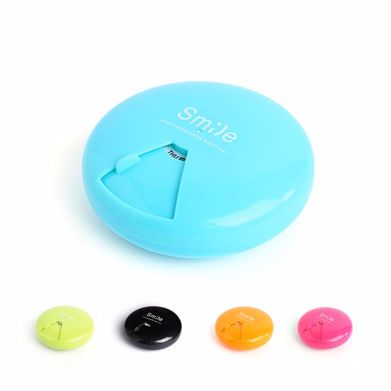 Round Rotating Plastic Pill Box