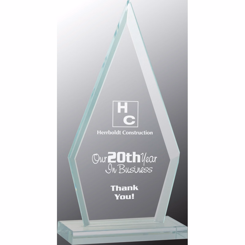 6 3/4" Triangle Jade Glass Award