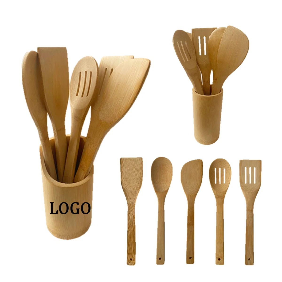 5 Pieces Kitchen Utensil Bamboo Spatula Set 1