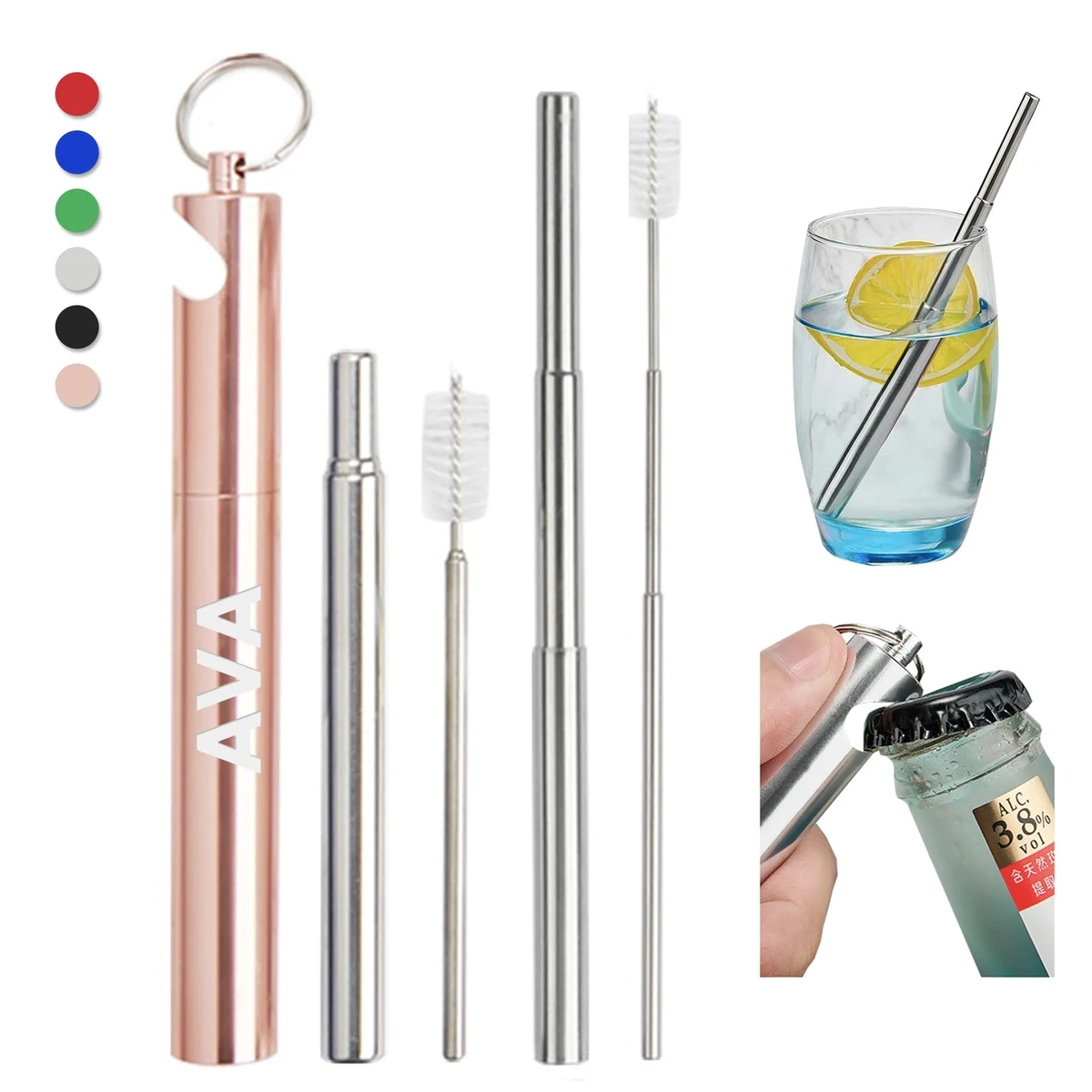 Multifunctional Stainless Steel Straw Set 1