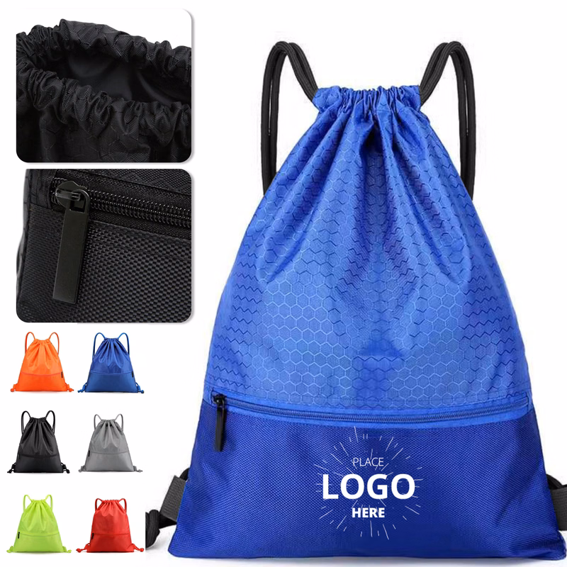 420D Polyester Sport Drawstring Backpack Bag
