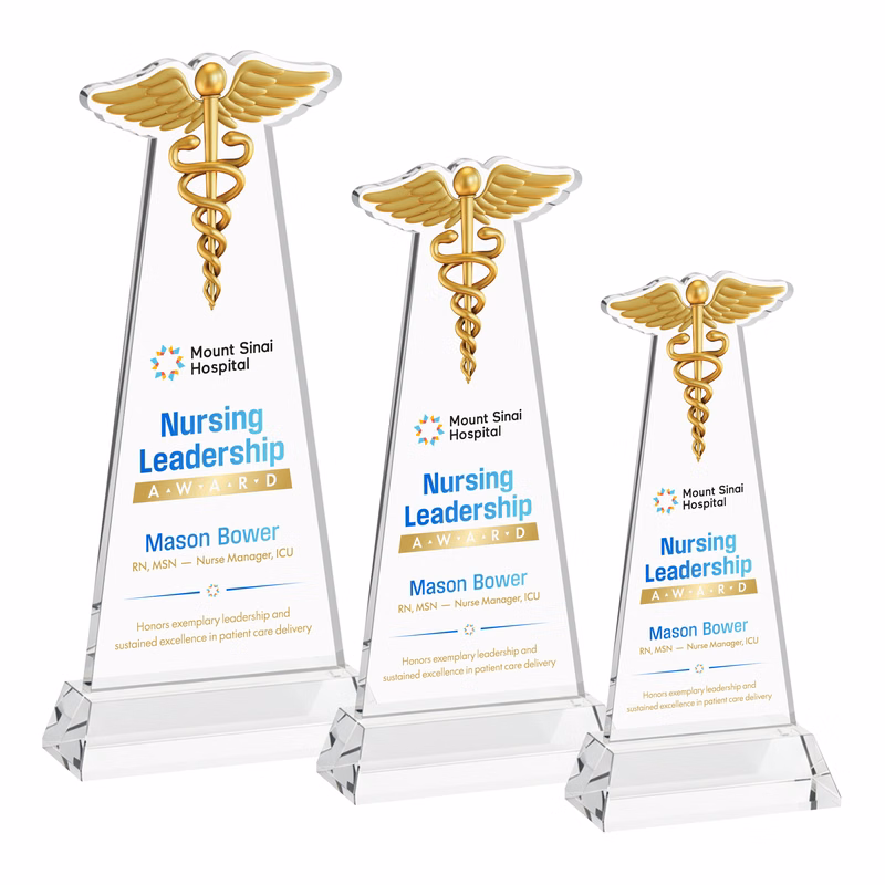 Caduceus VividPrint™ Award on Hartford Base - Clear