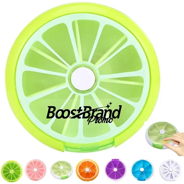 Custom 7 Day Rotating Pill Organizer Case with Secure Closure — Wellness Promo 1
