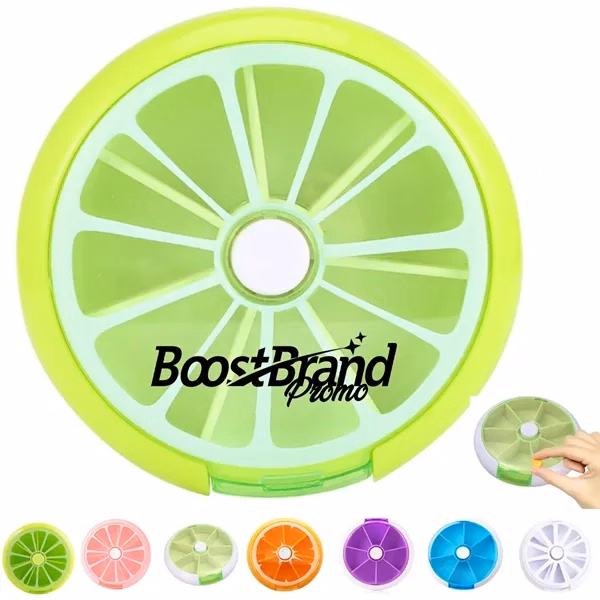 Custom 7 Day Rotating Pill Organizer Case with Secure Closure — Wellness Promo