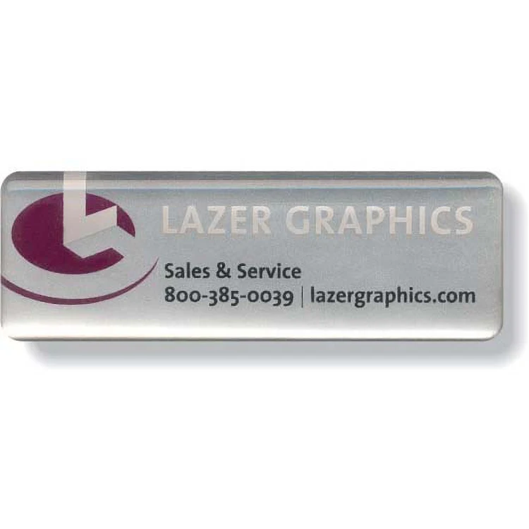 Custom Screen-Printed Matte Silver Domed Decal (Up to 5 Sq. Inch) 1