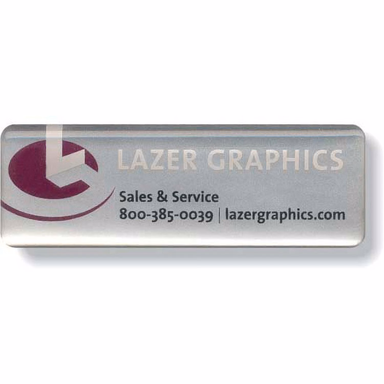 Custom Screen-Printed Matte Silver Domed Decal (Up to 10 Sq. Inch)