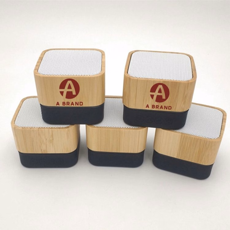 Portable Bamboo Bluetooth Cube Speaker