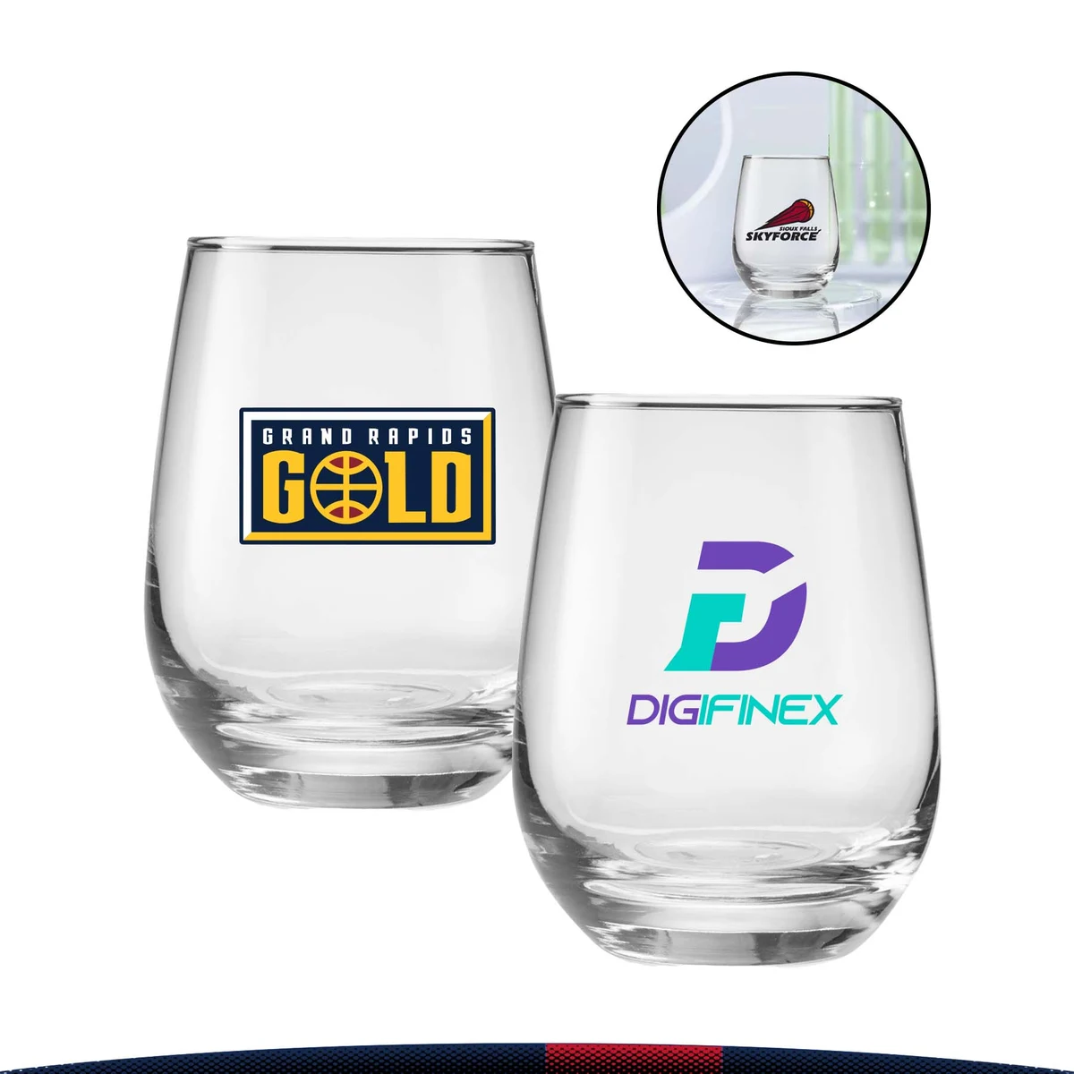 15.25 oz. Libbey High-Quality Stemless Wine Glasses 1