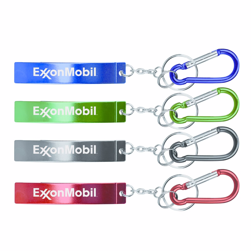 Jumbo size plain Bottle Opener Key Chain & Carabineer