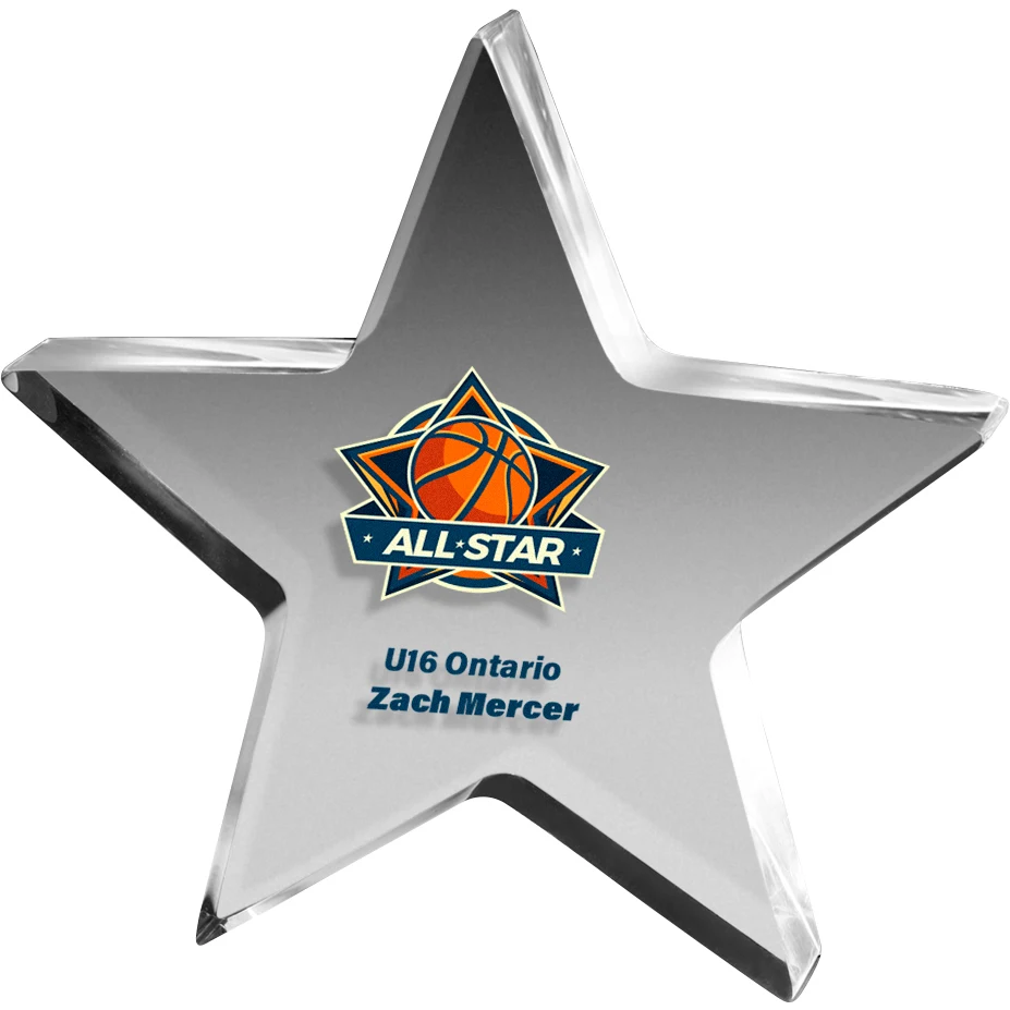Clear Star Acrylic Paper Weight (5"x 5"x 3/4") Full Colour PhotoImage 1