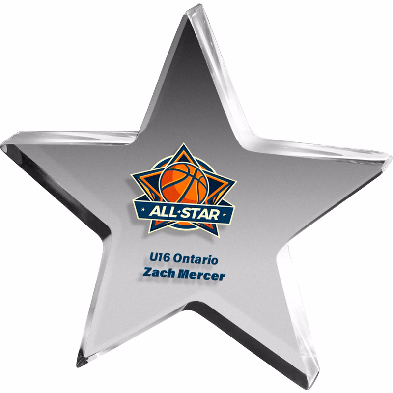 Clear Star Acrylic Paper Weight (5"x 5"x 3/4") Full Colour PhotoImage