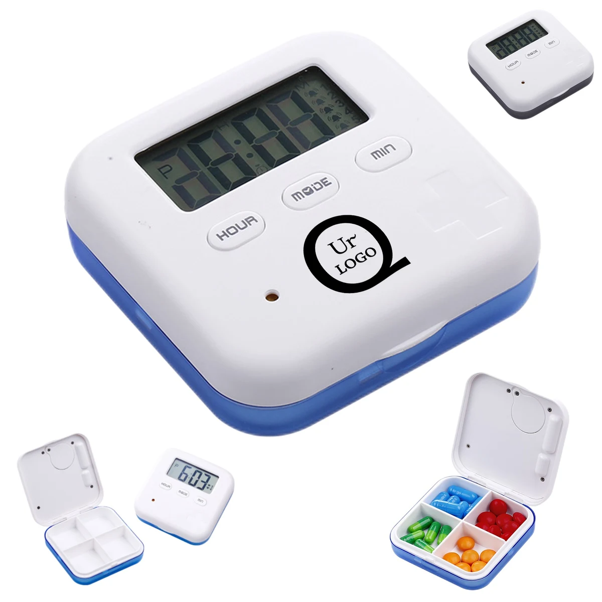 Four-Compartment Portable Pill Box Timer 1