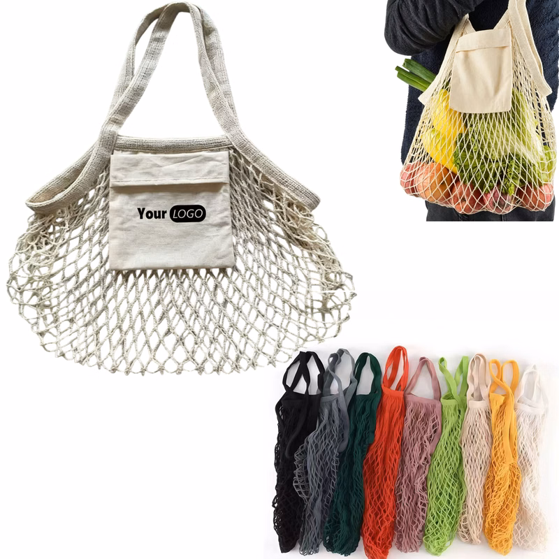 Grocery Bags Cotton Mesh With String