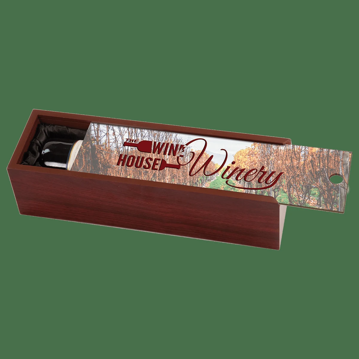 Rosewood Finish Wine Box with Sublimatable Lid 1