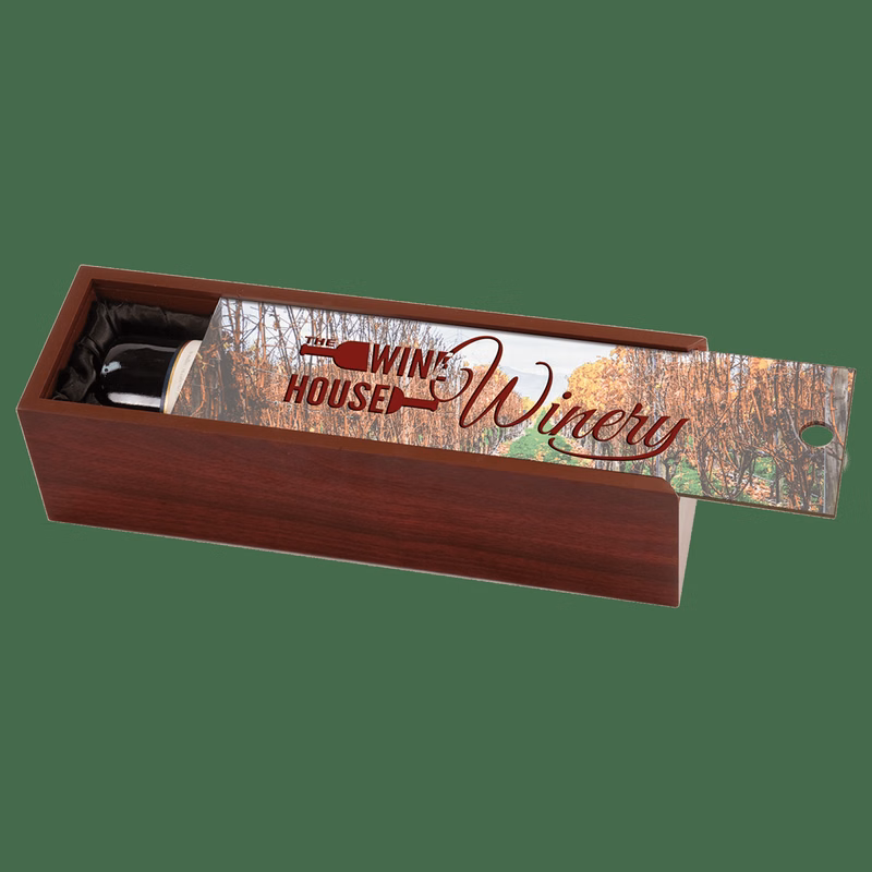 Rosewood Finish Wine Box with Sublimatable Lid