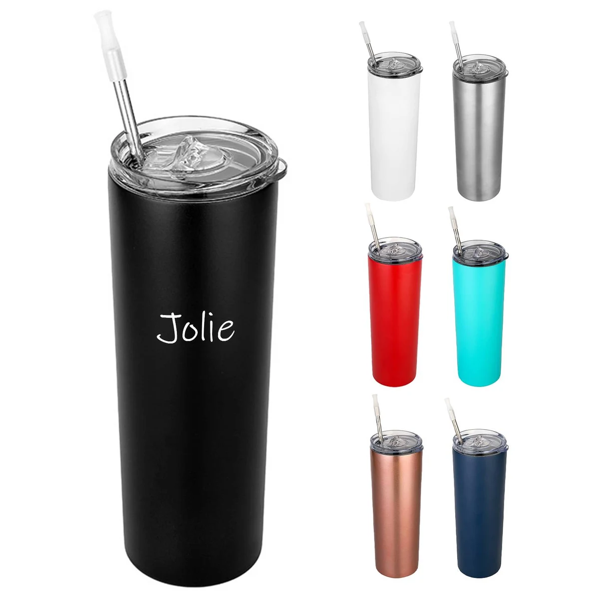 20Oz Straight Stainless Steel Tumbler Insulated Water Bottle 1