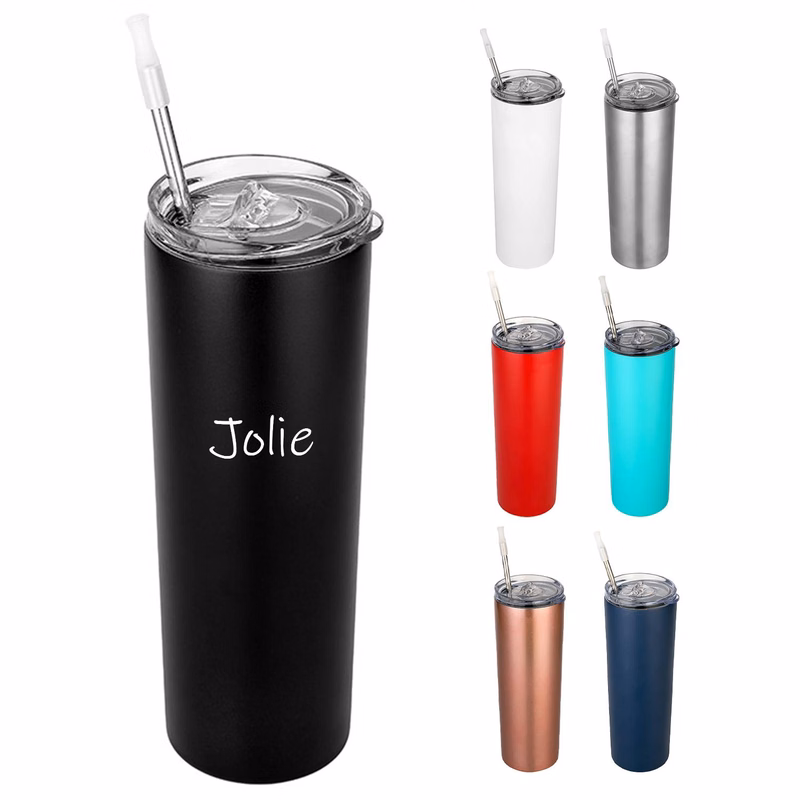20Oz Straight Stainless Steel Tumbler Insulated Water Bottle