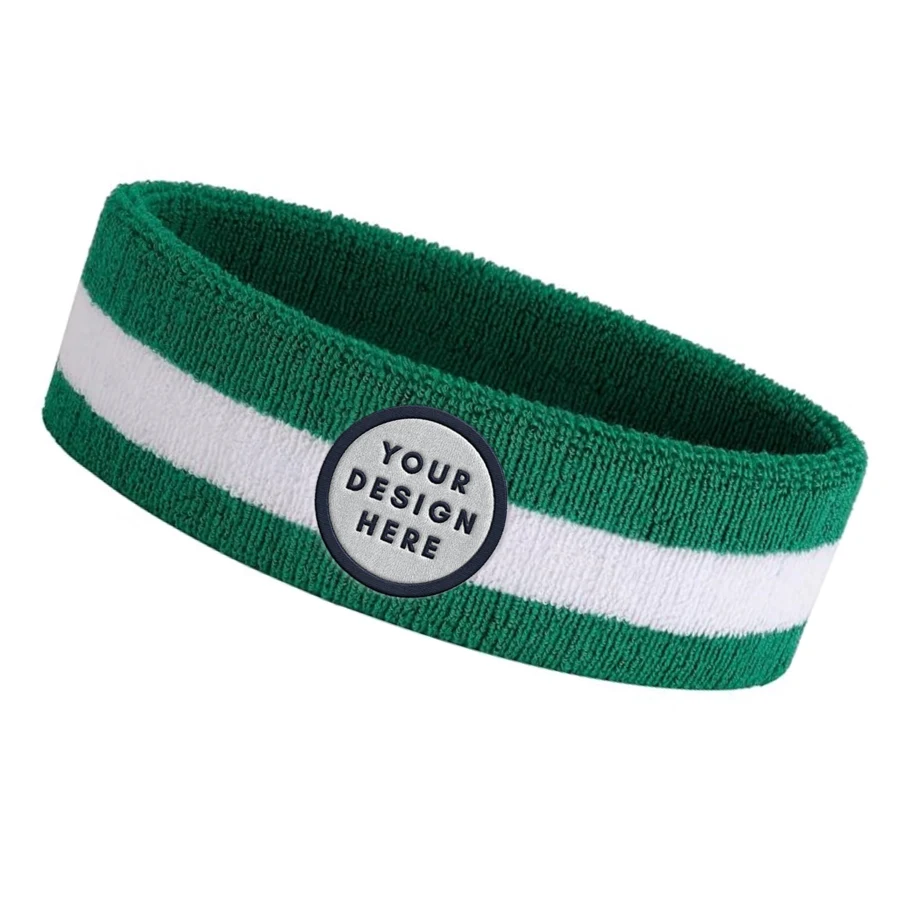 Sports Striped Headband with Custom Embroidery 1