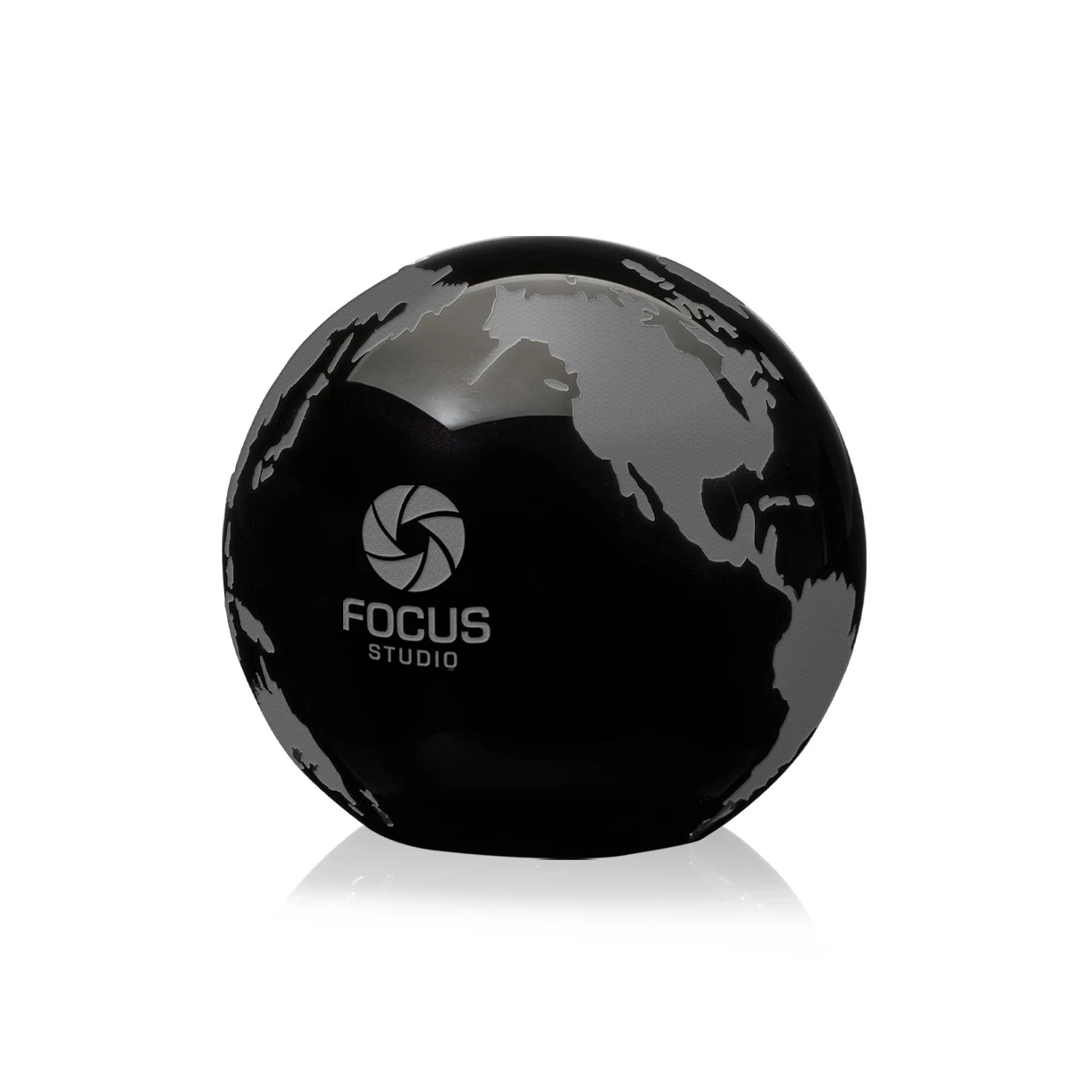 Globe with Frosted Land - Black 1