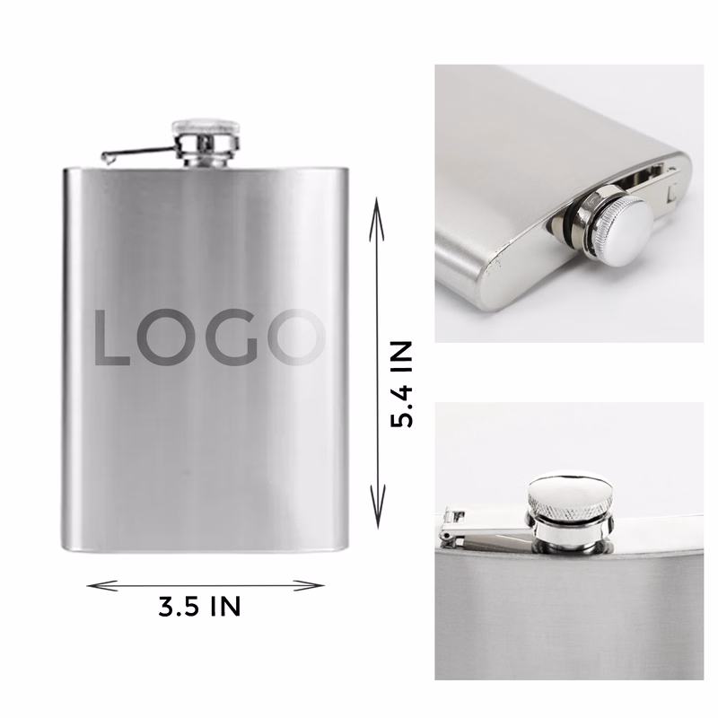 MOQ 10 PCS Portable 8OZ Stainless Steel Hip Flask