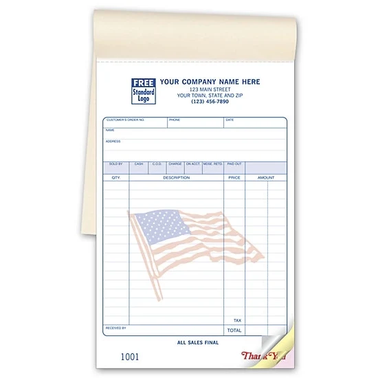Sales Book, Large Patriotic With Special Wording 1