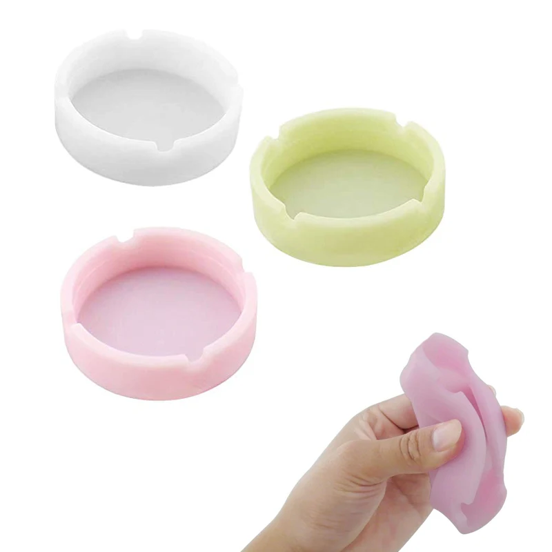 Round Luminous Silicone Ashtray 1