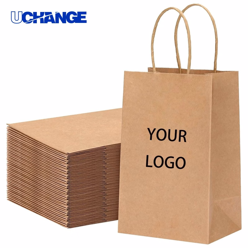 Brown Paper Bag Container with Handle
