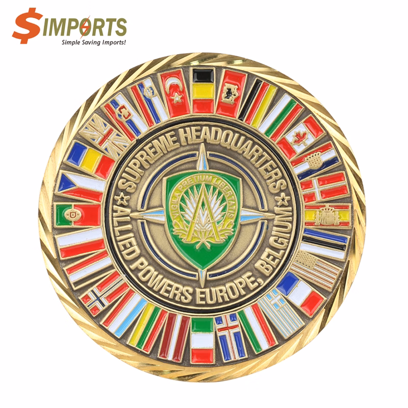 Zinc Alloy Soft Enamel Coins (Simports)