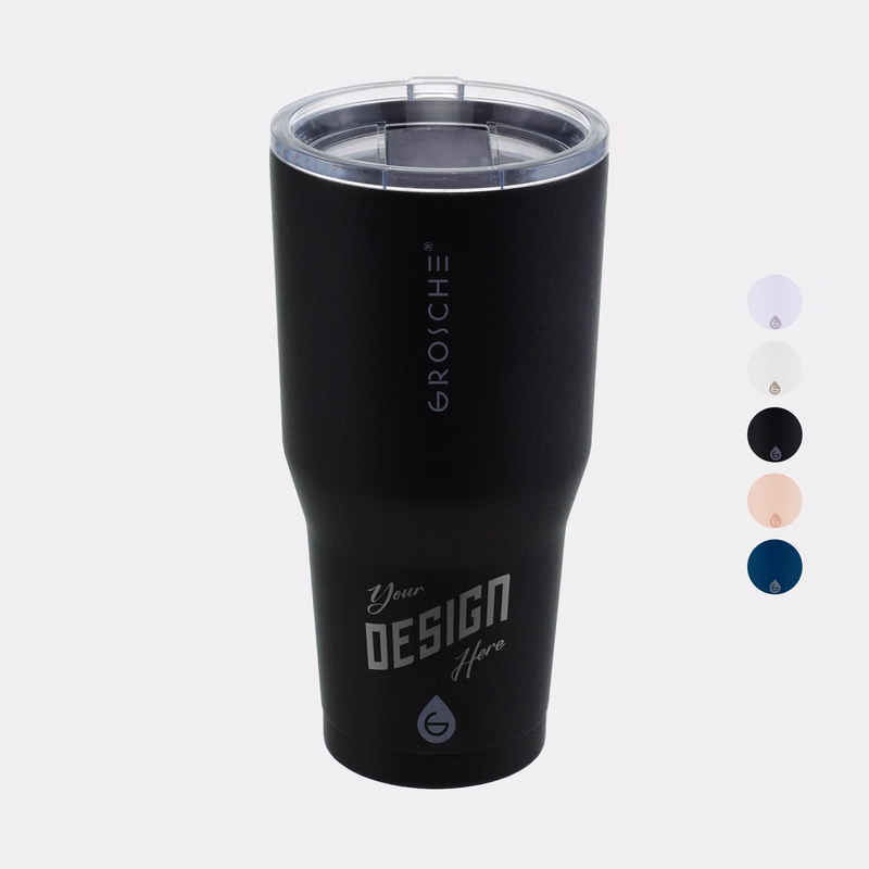 30 oz. GROSCHE® YUKON Insulated Tumbler with Clear Lid