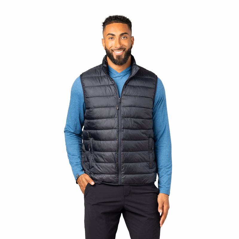 Storm Creek Men's Pacific Puffer 100 GSM Insulated Faux Down Packable Quilted Vest