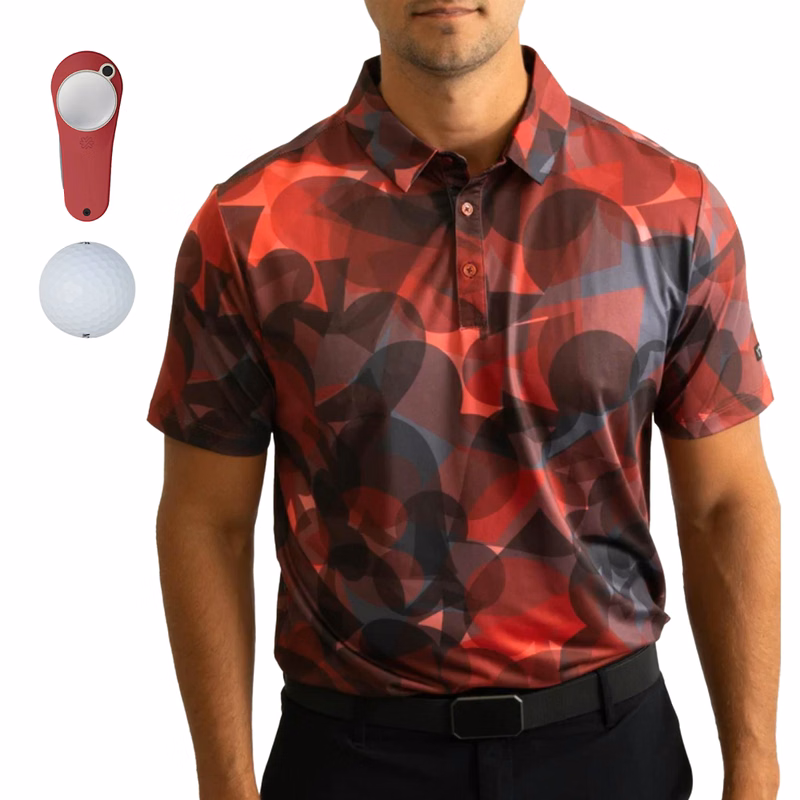 YATTA Golf® Freedom Men's Polo Shirt, Towel, Srixon® Golf Balls & Pitchfix® Icon Divot Tool Gift Set