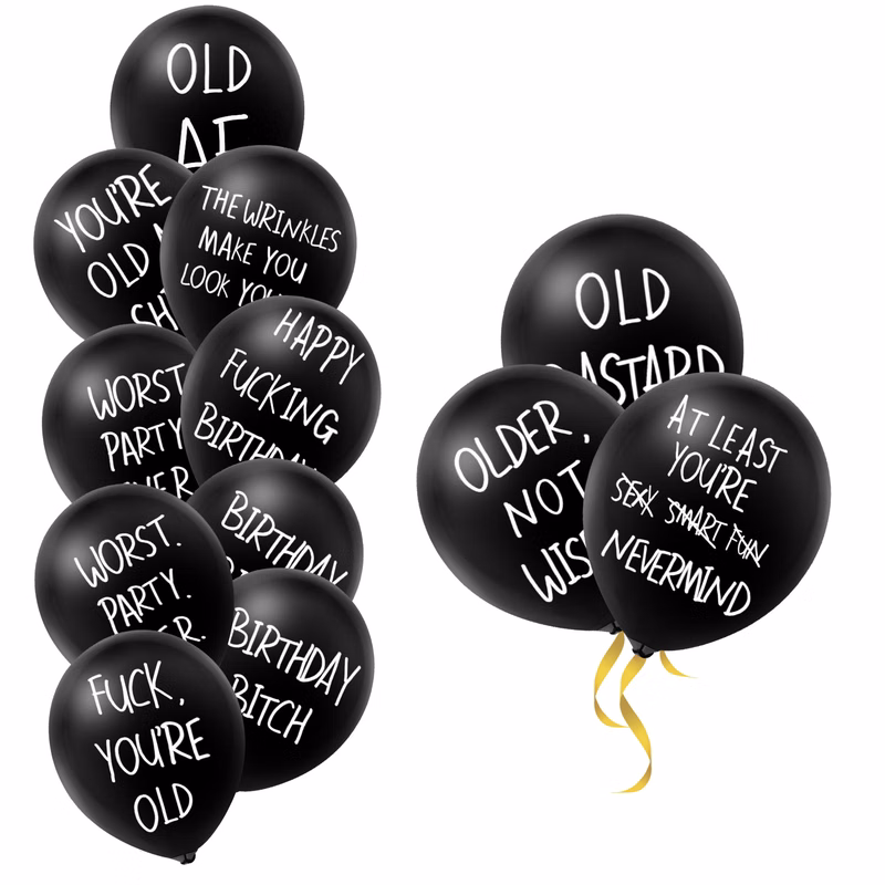 Funny Abusive Birthday Party Latex Customized Balloons Printing Helium Balloons