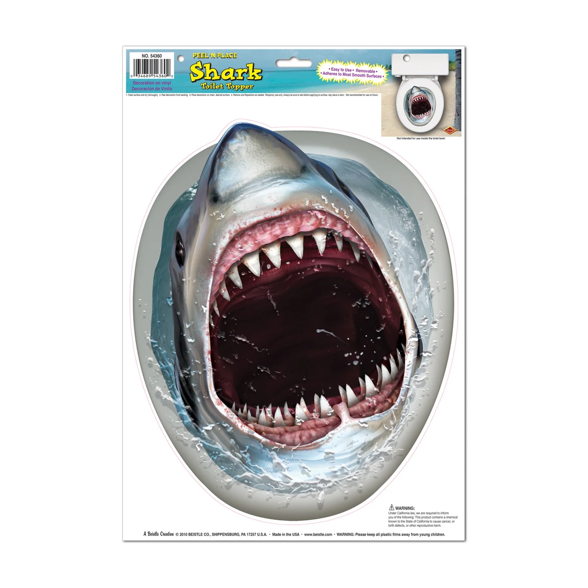 Shark Toilet Lid Topper Peel N Place 1