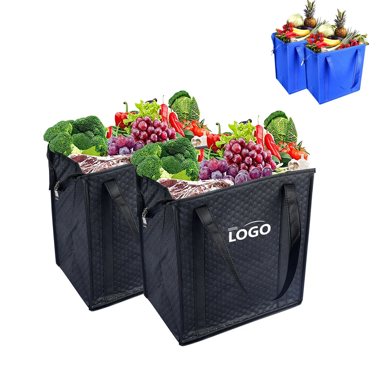 Large Capacity Insulated Non-Woven Grocery Tote 1