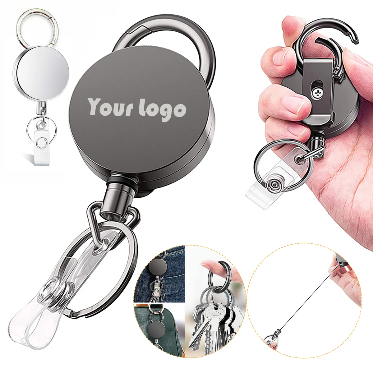 Retractable Keyring Metal Wire Keychain 1